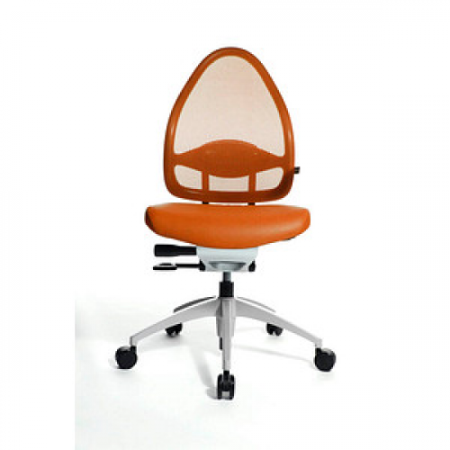 Topstar Bürostuhl OPEN BASE, J4700 S14 Kunstleder orange, Gestell silber