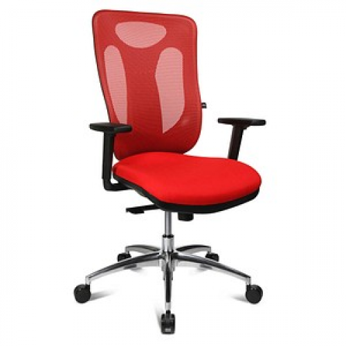 Topstar Bürostuhl Sitness Net Pro 100, NN39T T31 Stoff rot, Gestell alu