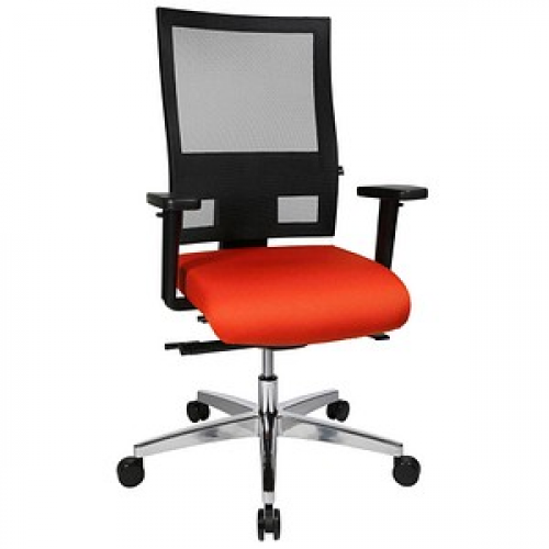 Topstar Bürostuhl Sitness 60, PS69BH W54 Stoff orange, Gestell alu