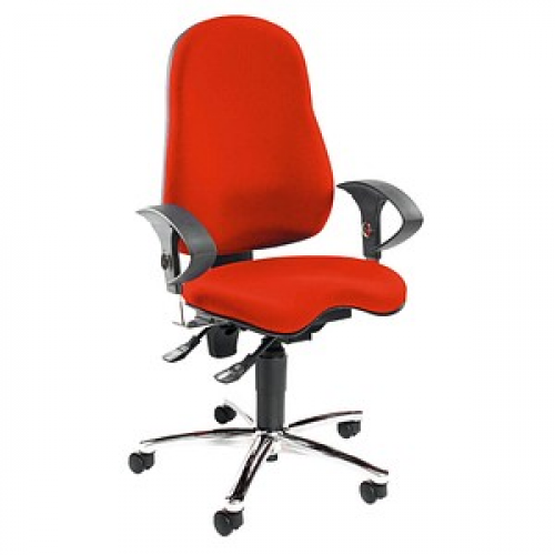 Topstar Bürostuhl Sitness® 10, SI59UG21 Stoff rot, Gestell chrom