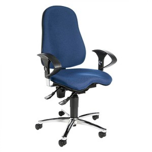 Topstar Bürostuhl Sitness® 10, SI59UG26 Stoff blau, Gestell chrom