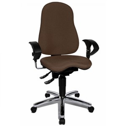 Topstar Bürostuhl Sitness® 10, SI59U G08 Stoff braun, Gestell chrom