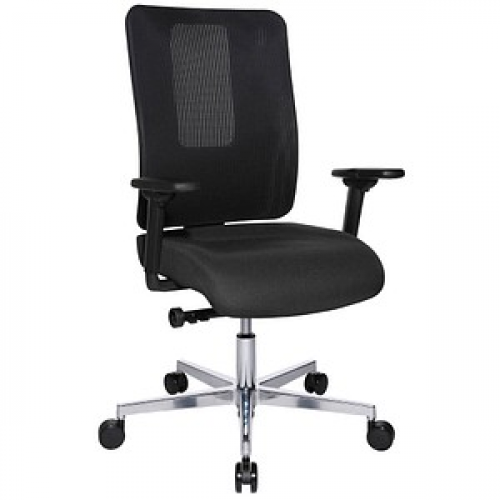 Topstar Bürostuhl Sitness Open X (N) Deluxe Alu mit Schiebesitz, OX39WTW2 T220 Stoff anthrazit, Gestell alu