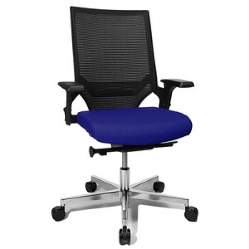 Topstar Bürostuhl T300, TA309A T380 Stoff blau, Gestell alu