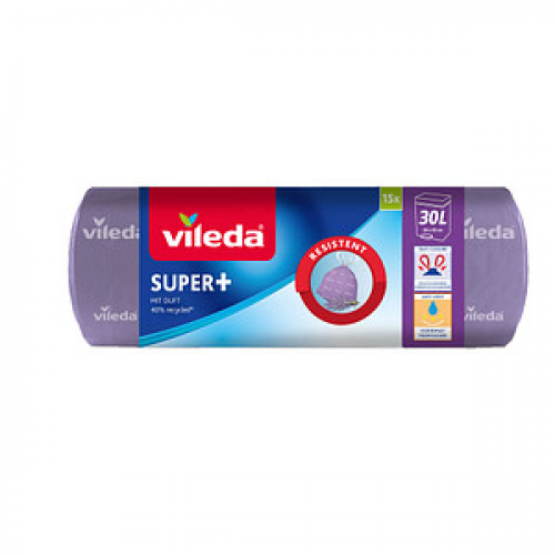 vileda Müllbeutel SUPER+ 30,0 l lila, 15 St.