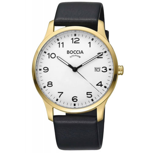 Boccia 3620-08 Herrenuhr Titan Vergoldet