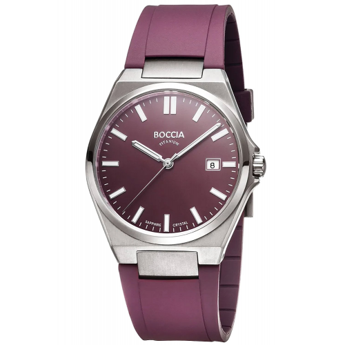 Boccia 3667-03 Herrenuhr Titan Weinrot