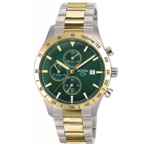 Boccia 3739-05 Herren-Chronograph Titan Grün