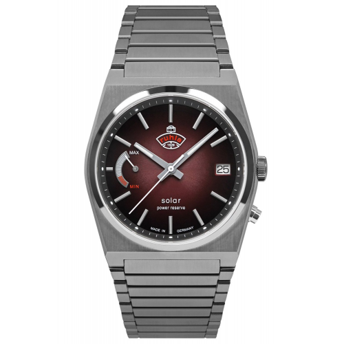 Ruhla 4640M5 Herrenuhr Space Control Solar Dunkelrot