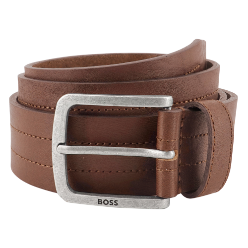 BOSS 50471307-210 Herren-Ledergürtel Jor Medium Braun