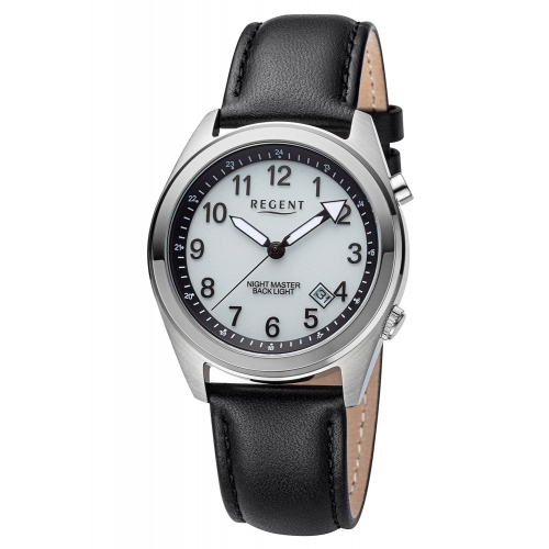 Regent 11110930 Unisex Armbanduhr mit Leuchtzifferblatt