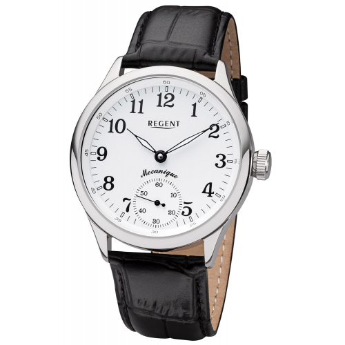 Regent 11020048 Herrenuhr Handaufzug mit Lederband