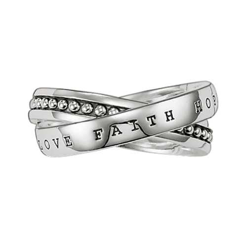 Thomas Sabo TR1930-001-12 Silber Ring Glaube, Liebe, Hoffnung