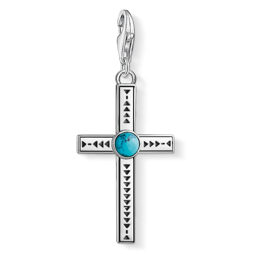 Thomas Sabo 1677-878-17 Charm-Anhänger Kreuz Türkis