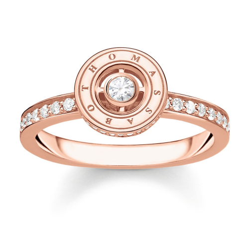 Thomas Sabo TR2255-416-14 Damen-Ring Kreis mit Weißen Steinen Roségoldfarben