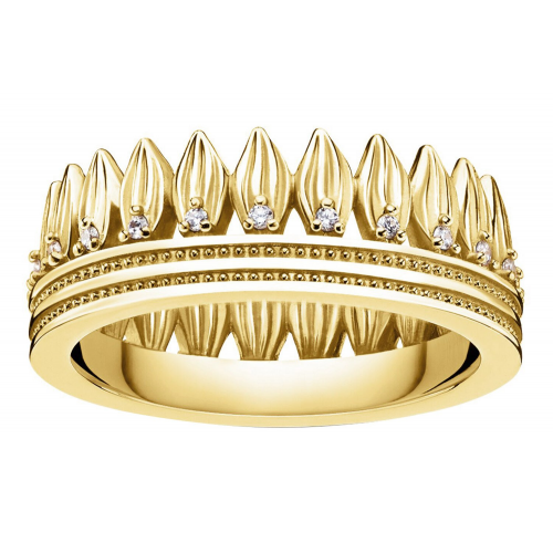 Thomas Sabo TR2282-414-14 Ring für Damen Krone Blätter goldfarben