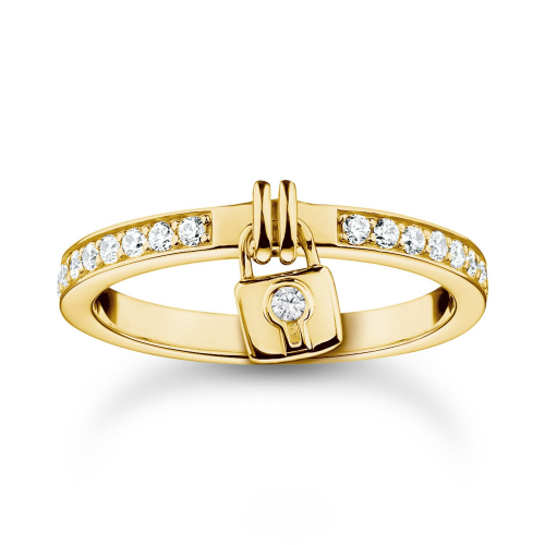 Thomas Sabo TR2371-414-14 Damen-Ring Kleines Schloss Goldfarben