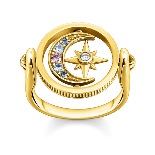 Thomas Sabo TR2377-959-7 Damenring Royalty Stern & Mond Goldfarben