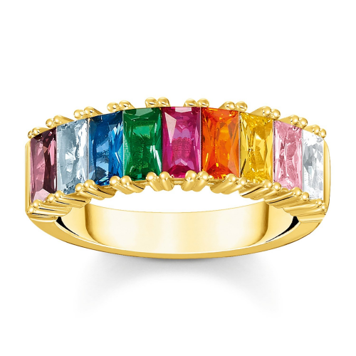 Thomas Sabo TR2404-996-7 Damen-Ring Goldfarben Bunte Steine