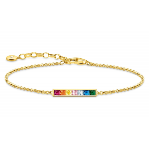 Thomas Sabo A2068-996-7-L19v Armband für Frauen Bunte Steine Goldfarben