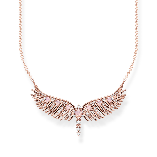 Thomas Sabo KE2167-323-9-L45v Damen-Kette Phönix-Flügel mit Rosa Steinen