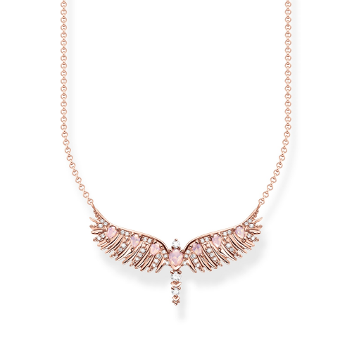 Thomas Sabo KE2169-323-9-L45v Damen-Kette Phönix-Flügel mit Rosa Steinen