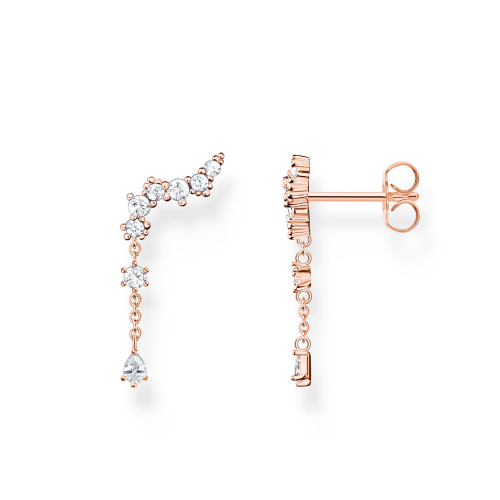 Thomas Sabo H2254-416-14 Damen-Ohrringe Ear Climber Eiskristalle Roségoldfarben