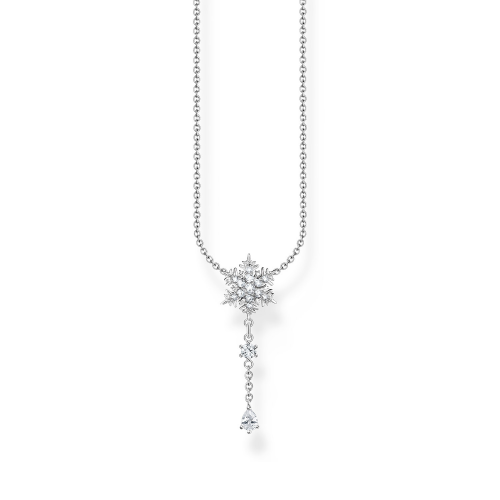 Thomas Sabo KE2171-051-14-L45v Damen Silber-Collier Schneeflocke Weiße Steine