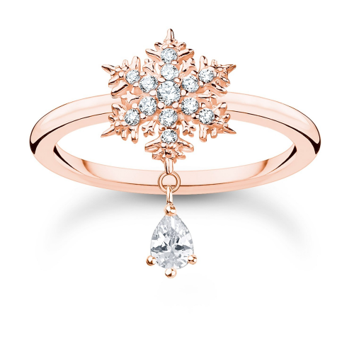 Thomas Sabo TR2414-416-14 Damen-Ring Schneeflocke Roségoldfarben