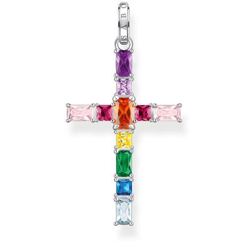 Thomas Sabo PE939-073-7 Anhänger Kreuz mit Bunten Steinen