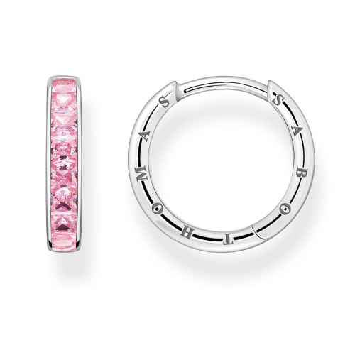 Thomas Sabo CR668-051-9 Silber-Ohrringe für Damen Creolen Pink