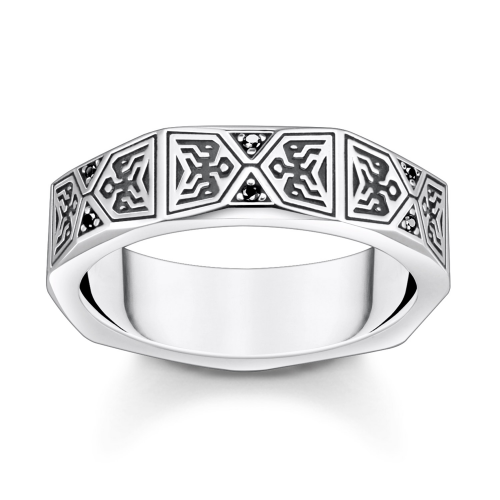 Thomas Sabo TR2432-643-11 Herren-Ring mit Schwarzen Steinen