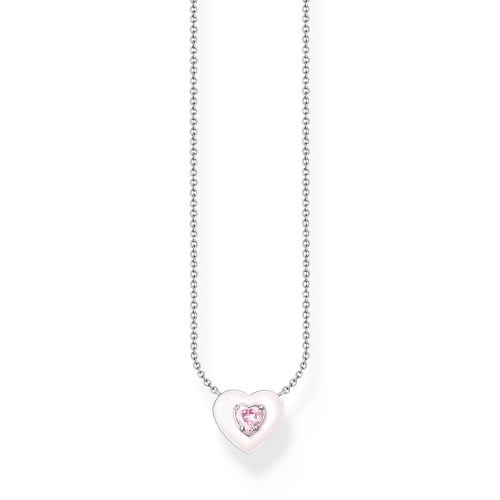 Thomas Sabo KE2184-041-9-L45v Damen-Halskette mit Pinkfarbenem Stein