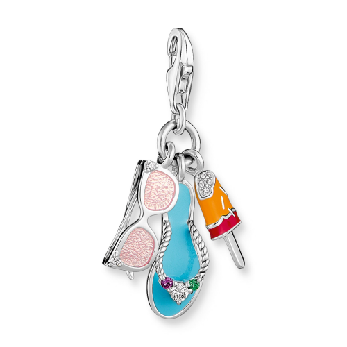 Thomas Sabo 1929-340-7 Charm-Anhänger Sonnenbrille, Badesandale, Eis