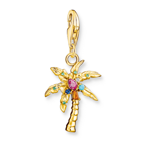 Thomas Sabo 1934-488-7 Charm-Anhänger Bunte Palme Goldfarben