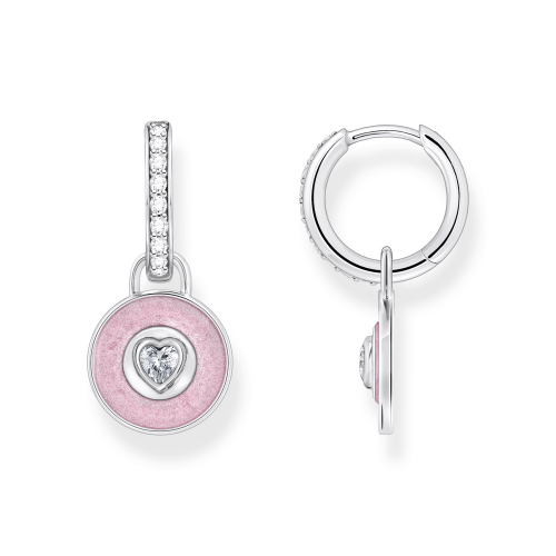 Thomas Sabo CR723-691-9 Damen-Ohrringe Creolen Herz Rosa Silber