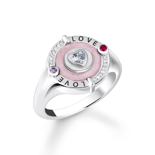 Thomas Sabo TR2447-390-9 Damenring Herz Rosa Love Silber