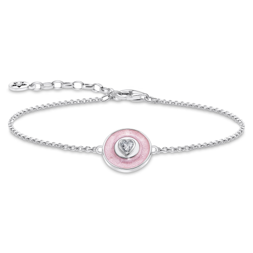 Thomas Sabo A2143-691-9-L19V Damen Silber-Armband mit Herz Rosa