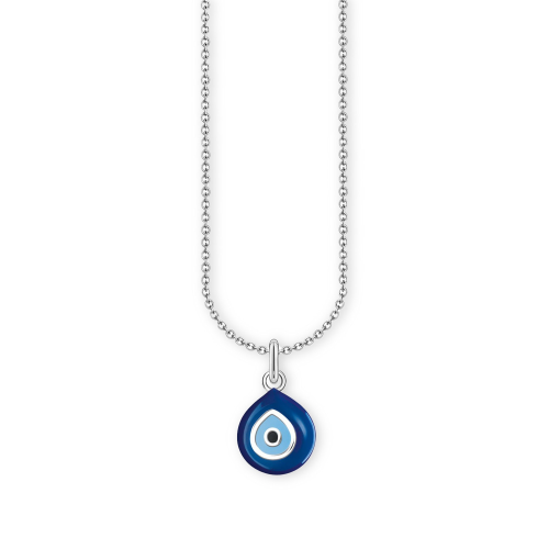 Thomas Sabo KE2218-007-1-L45V Damen-Kette mit blauem Nazar-Auge Anhänger Silber