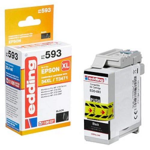 edding EDD-593  schwarz Druckerpatrone kompatibel zu EPSON 34XL / T3471XL