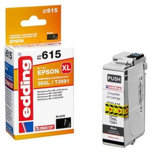 edding EDD-615  schwarz Druckerpatrone kompatibel zu EPSON 35XL / T3591XL