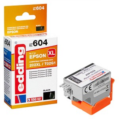 edding EDD-604  schwarz Druckerpatrone kompatibel zu EPSON 202XL / T02G14