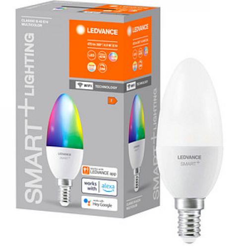 LEDVANCE WLAN-Lampe SMART+ WiFi Classic B40 RGBW E14 4,9 W matt