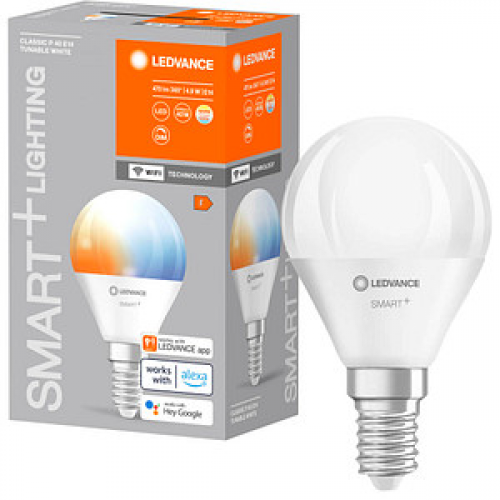 LEDVANCE WLAN-Lampe SMART+ WiFi Classic P40 TW E14 4,9 W matt