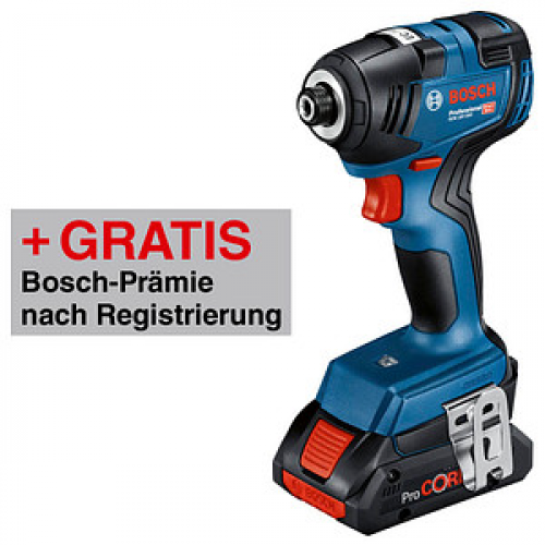 AKTION: BOSCH Professional GDR 18V-200 Akku-Drehschlagschrauber-Set 2x 18,0 V, mit 2 Akkus mit Prämie nach Registrierung