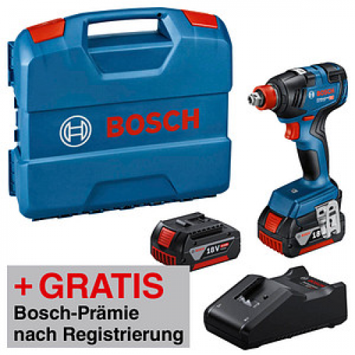 AKTION: BOSCH Professional GDX 18V-200 Akku-Drehschlagschrauber 2x 18,0 V, mit 2 Akkus mit Prämie nach Registrierung