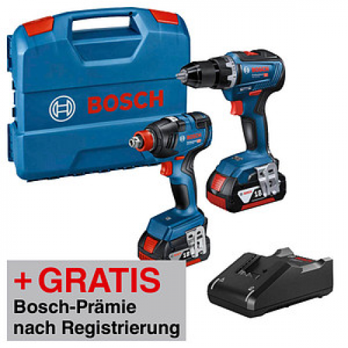 AKTION: BOSCH Professional GDX 18V-200 + GSR 18V-55 Akku-Drehschlagschrauber-Set 18,0 V, mit 2 Akkus mit Prämie nach Registrierung