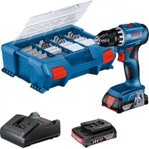 BOSCH Professional GSR 18V-45 Akku-Bohrschrauber-Set 18,0 V, mit 2 Akkus