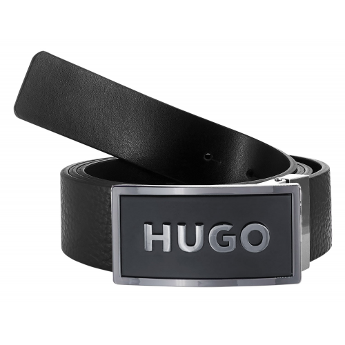 HUGO 50492032-001 Herren-Ledergürtel Schwarz Garin