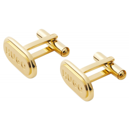 HUGO 50494892-710 Manschettenknöpfe Oval Goldfarben E-Classic